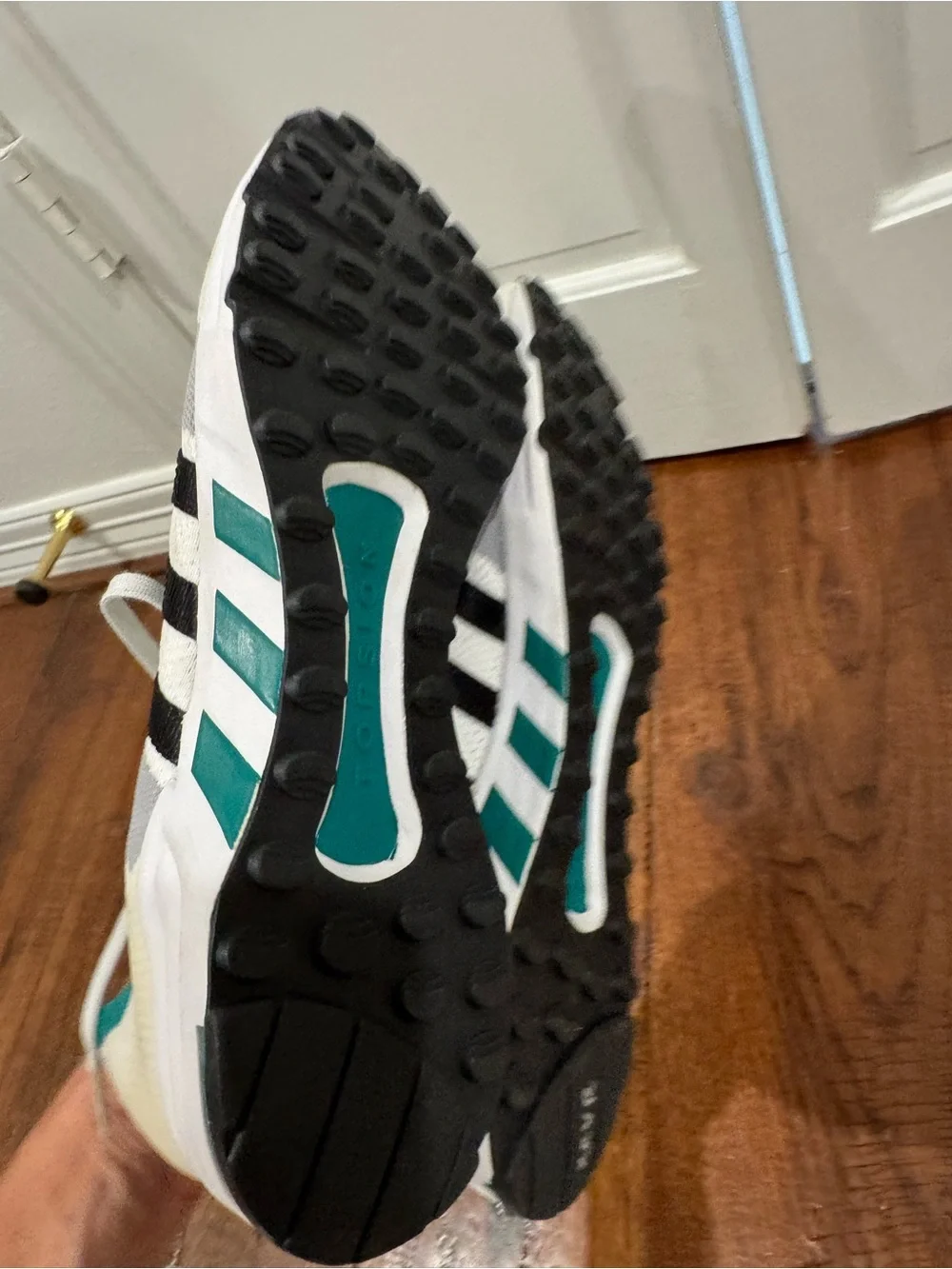 adidas White Gray & Teal Knit Men’s Sneakers